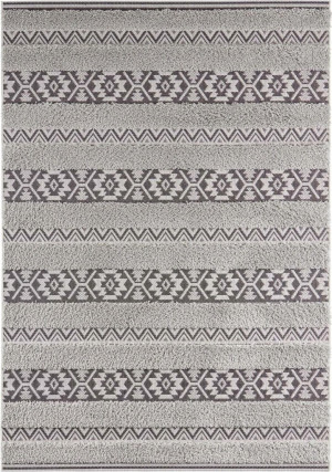Dywan na taras 80x150cm-MINT RUGS TEMARA szary dywan zewnętrzno-wewnętrzny, płasko tkany typu sizal z elementami włosia