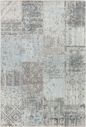Dywan na taras 120x170cm, ELLE DECOR Pleasure, zewnętrzno wewnętrzny, płasko tkany typu sizal, kremowo błękitny