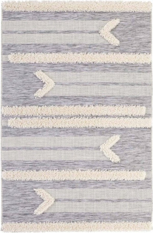 Dywan na taras 80x150cm-MINT RUGS Handira kremowo szary dywan, zewnętrzno-wewnętrzny, płasko tkany typu sizal z elementami włosia
