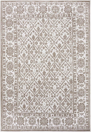 Dywan na taras 160x230cm dwustronny, zewnętrzno-wewnętrzny NORTHRUGS/BOUGARI CURACAO- beżowo kremowy sznurkowy, płasko tkany