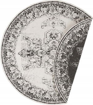 Dywan okrągły, Northrugs/Bougari Bordon- , czarno kremowy ,dwustronny zewnętrzno wewnętrzny dywan sznurkowy, płasko tkany 200 cm