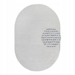 DYWAN owalny naturalny z wełny Villeroy & Boch Francois 160x230cm w kolorze jasno kremowym