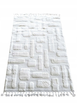 Dywan nowoczesny 60x110cm, Elize HOME-Carla BOMBAY- kremowy wzór boho z frędzlami