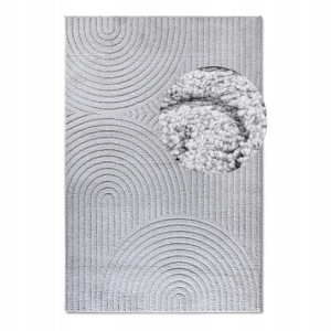 Dywan pluszowy do salonu 160x235cm-Elle DECOR NEW YORK,jasno szary nowoczesny wzór