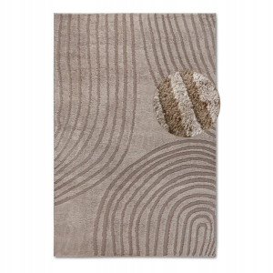 Dywan pluszowy do salonu 160x235cm-Elle DECOR PIGMENT ,beżowy nowoczesny wzór