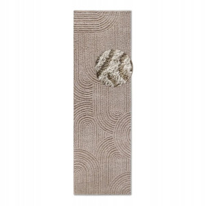 CHODNIK do korytarza 80x240cm, ELLE DECOR CHAPPE, wycinany wzór, kolor beżowy