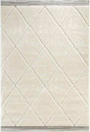 Dywan shaggy do salonu 80x150cm-Mint RUGS Norwalk Colin ,kremowy wzór BOHO