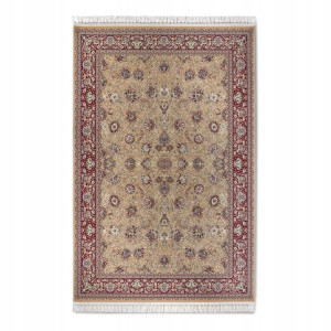 Dywan tradycyjny do salonu 190x285cm, Villeroy&BOCH ALFRED ,klasyczny wzór czerowono beżowy z frędzlami