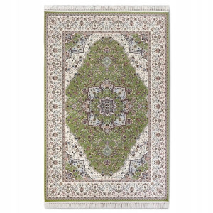Dywan tradycyjny do salonu 155x235cm,Villeroy&Boch Etienne klasyczny kremowo zielony wzór z frędzlami
