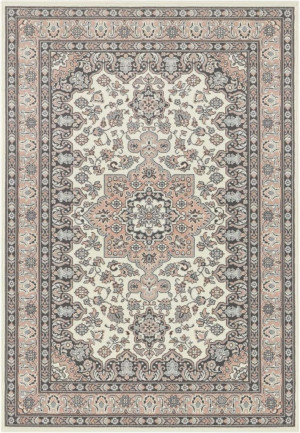 Dywan tradycyjny do salonu 200x290cm- HANSE HOME kremowo różowo szary z miękkim włosem