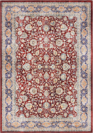 Dywan orientalny do salonu 120x160cm ELLE DECOR- Keschan Maschad , płasko tkany bordowy wielokolorowy