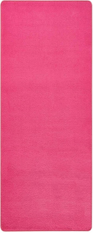Chodnik na korytarz, przedpokój 80x300cm-Hanse Home FANCY z krótkim miękkim włosem, różowy kolor