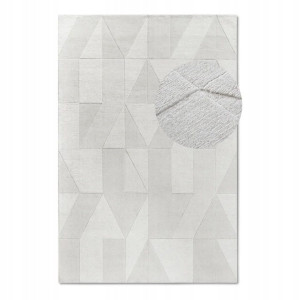 Dywan wełniany do salonu 160x230cm-Villeroy&BOCH URSULE, kremowy z miękkim włosiem, wycinany 3d