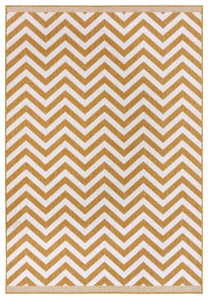 Dywan na taras 80x150cm NORTHRUGS PALMA- żółto kremowy, dwustronny płasko tkany,zewnętrzno-wewnętrzny