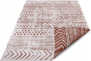 Dywan na taras 80x150cm NORTHRUGS BIRI- brązowo kremowy, dwustronny płasko tkany,zewnętrzno-wewnętrzny