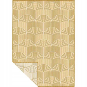 Dywan na taras 80x150cm NORTHRUGS PANGLI- żółto kremowy, dwustronny płasko tkany,zewnętrzno-wewnętrzny
