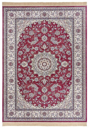 Dywan tradycyjny do salonu 95x140cm, klasyczny wzór, HANSE HOME EVA kremowo czerwony z frędzlami
