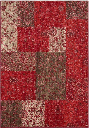Dywan tradycyjny do salonu 80x150cm-HANSE HOME czerwono kremowy wzór z miękkim włosem