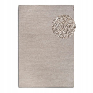 DYWAN naturalny z wełny 80x150cm, Elle DECOR Pradesh Linen w kolorze beżowym