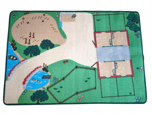 Dywan dziecięcy uliczki, farma 95x133cm cm- antypoślizgowy z miękkim włosem