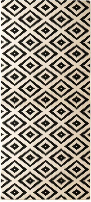 Chodnik na korytarz, przedpokój 80x200cm-Hanse Home z krótkim miękkim włosem, czarno kremowy