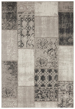 CHODNIK 80x200cm-NorthRugs Symi,płasko tkany typu sizal, sznurkowy kremowo beżowo czarny kolor