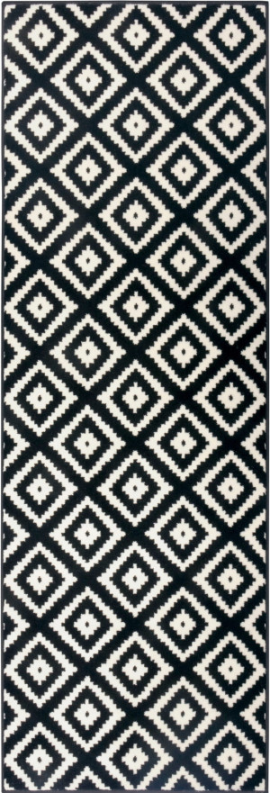Chodnik na korytarz, przedpokój 80x300cm-Hanse Home Hamla z krótkim miękkim włosem, czarno biały