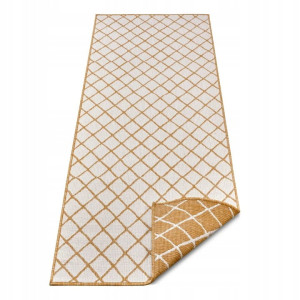 Chodnik 80x350cm Northrugs MALAGA- żółto kremowy, płasko tkany, sznurkowy ,dwustronny,zewnętrzno-wewnętrzny