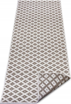 Chodnik 80x350cm Northrugs NIZZA- beżowo kremowy, płasko tkany, sznurkowy ,dwustronny,zewnętrzno-wewnętrzny