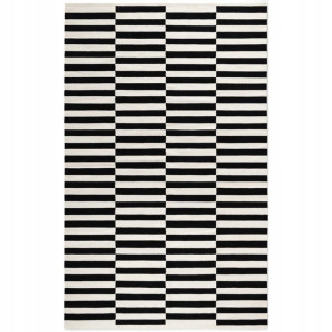 Dywan wełniany do salonu 200x30cm-HANSE HOME DONNA , czarno kremowy z miękkim włosiem