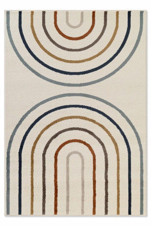 Dywan dziecięcy 160x235cm Hanse Home -kremowy w kolorową tęczę , miękki włosie