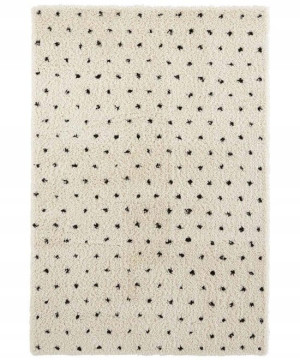 Dywan boho Shaggy 200x290 cm beżowy w kropki