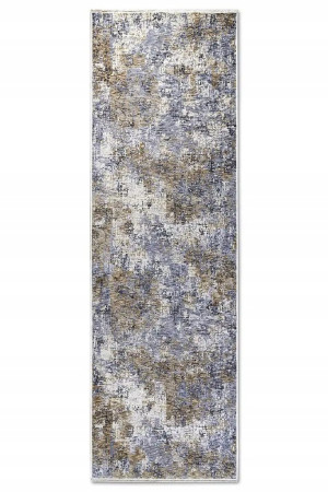 Chodnik tradycyjny na korytarz, przedpokój 80x190cm-Villeroy & BOCH z krótkim miękkim włosem, niebiesko kremowy