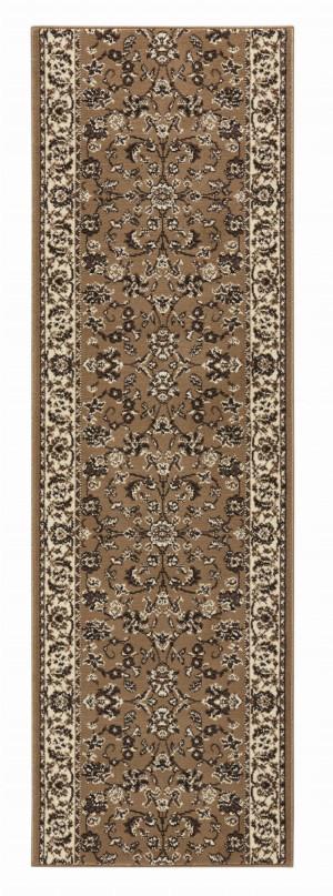 Chodnik tradycyjny na korytarz, przedpokój 80x200cm-Hanse Home z krótkim miękkim włosem, brązowo kremowy