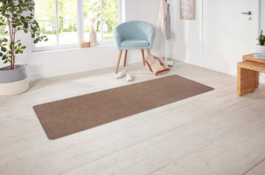 Chodnik na korytarz, przedpokój 80x200cm-Hanse Home FANCY z krótkim miękkim włosem, brązowy kolor