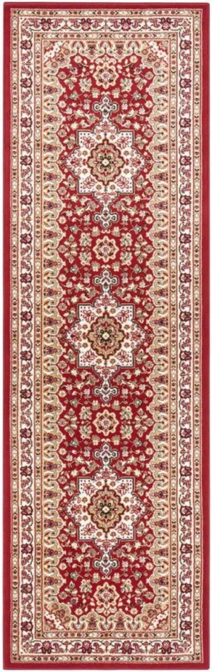 Chodnik na korytarz, przedpokój 80x250cm-Hanse Home BASIC z krótkim miękkim włosem, czerwono kremowo