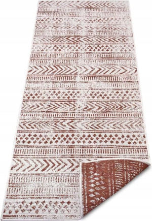 Chodnik 80x250cm Northrugs BIRI- kremowo brązowy, płasko tkany, sznurkowy ,dwustronny,zewnętrzno-wewnętrzny