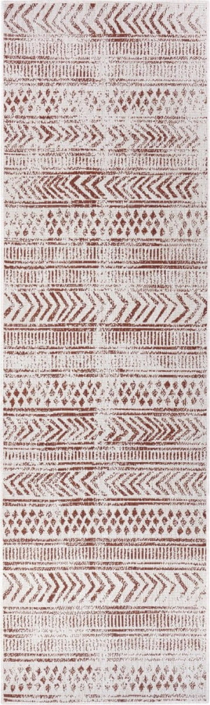 Chodnik 80x350cm Northrugs BIRI- brązowo kremowy, płasko tkany, sznurkowy ,dwustronny,zewnętrzno-wewnętrzny