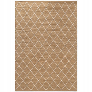 DYWAN naturalny z juty HANSE HOME Bouclé 200x300cm w kolorze beżowym z wzorem boho, ręcznie tkany
