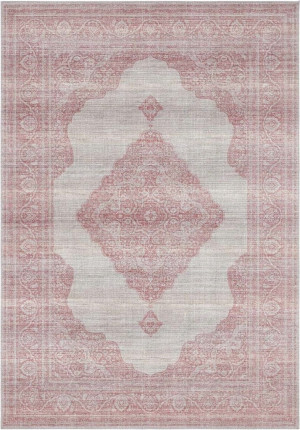 Dywan orientalny do salonu 200x290cm NOURISTAN CARME, płasko tkany, różowo kremowy kolor