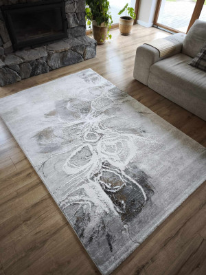 Dywan do salonu 160x230cm, loftowy wzór z pluszowym włosiem