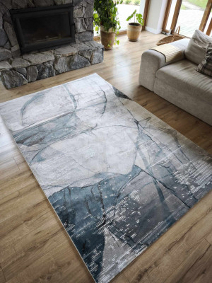 Dywan do salonu 160x230cm, loftowy wzór z pluszowym włosiem
