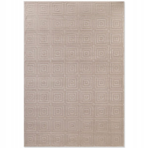 Dywan do salonu 200x280cm, ELLE DECOR PARLES, wycinany wzór 3D, kolor beżowy nowoczesny