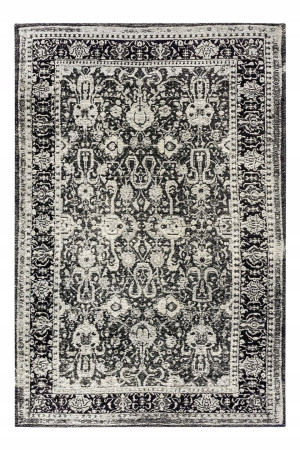 Dywan szenilowy do kuchni,na korytarz czarno kremowy płasko tkany wzór tradycyjny 80x165cm, Hanse Home Catania