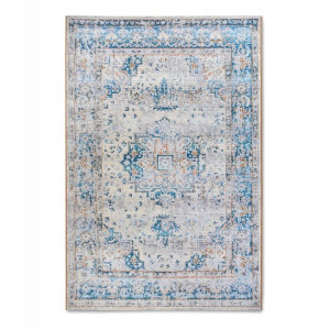 DYWAN do salonu 160x235cm , Villeroy&Boch RENE,blękitny wzór orientalny płasko tkany, zewnętrzno-wewnętrzny