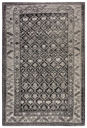 Dywan szenilowy do kuchni,na korytarz kolorowy płasko tkany czarno kremowy wzór tradycyjny 80x165cm, Hanse Home Catania