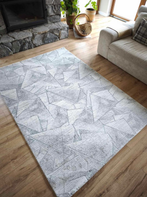 Ekskluzywny gruby Dywan SETA HALI, pluszowy wzór loftowy do salonu 160x230cm,kremowo szary