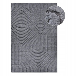 Dywan do salonu 80x120cm, ELLE DECOR New York PANGLAO, grafitowy wycinany wzór 3D