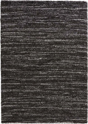 Dywan shaggy 120x170cm, MINT RUGS- NOMADIC grafitowo kremowy wzór z miękkim długim włosem