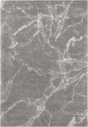 Dywan Shaggy do salonu 200x290cm,MINT MAYRIN , szaro kremowy wzór beton,marmur